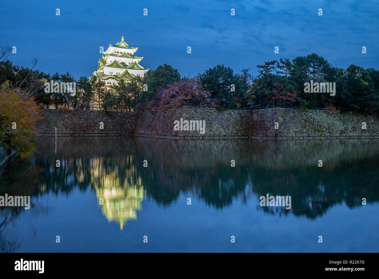 Il Castello Nagoya, un castello giapponese in Nagoya, Giappone Foto Stock