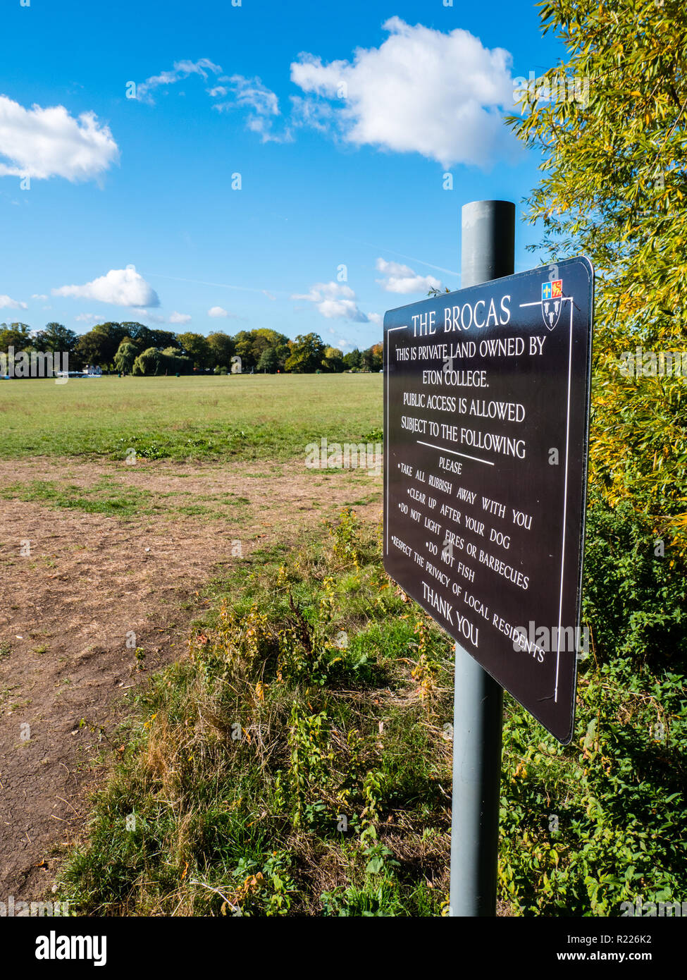 Il Brocas, campi da gioco di Eton, Eton College di Eton, Nr Windsor, Berkshire, Inghilterra, Regno Unito, GB. Foto Stock