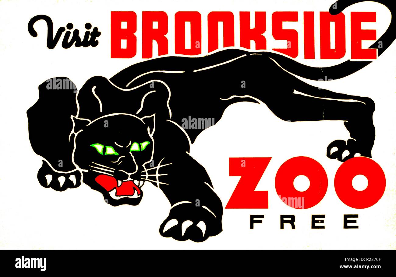 Visitate lo Zoo di Brookside libero. Progetto federale di arte poster 1937 Foto Stock