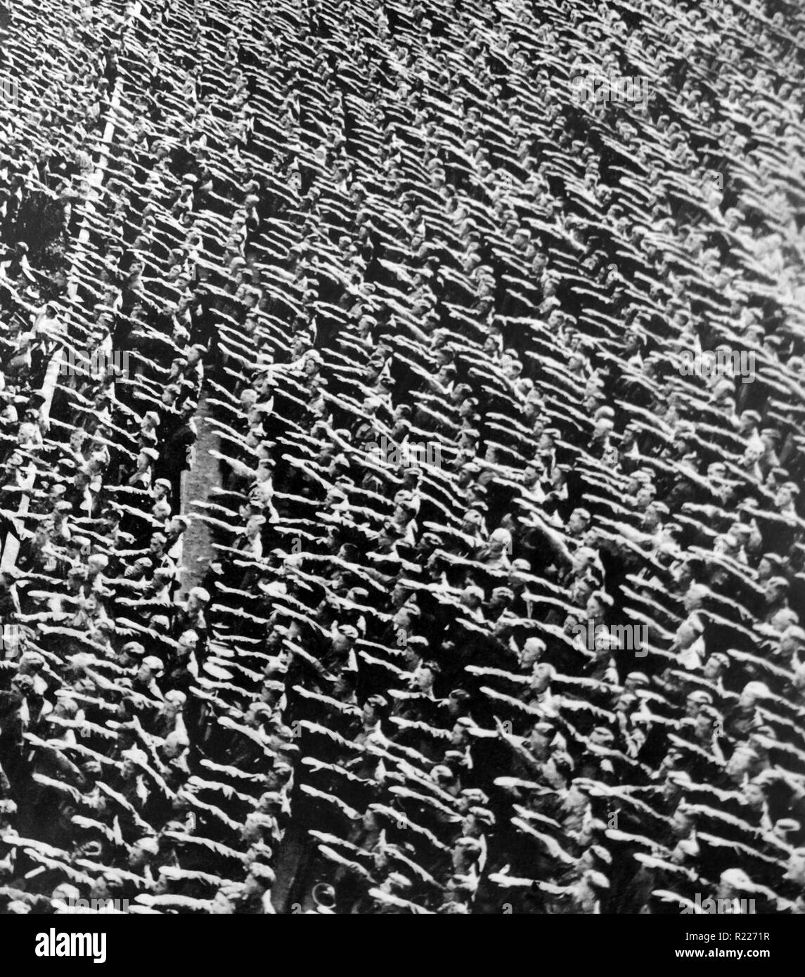 Gioventù nazista al rally di uno stadio di Norimberga Germania 1936 Foto Stock