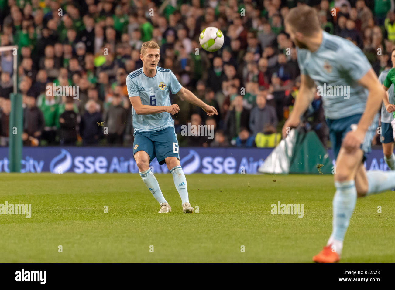 George Saville in azione durante le amichevoli internazionali tra Rep di Irlanda e Irlanda del Nord alla Aviva Stadium. (Punteggio finale 0-0) Foto Stock