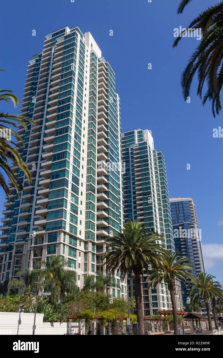 Il Grande Sud e Grande Nord condomini nel centro cittadino di San Diego, California, Stati Uniti. Foto Stock