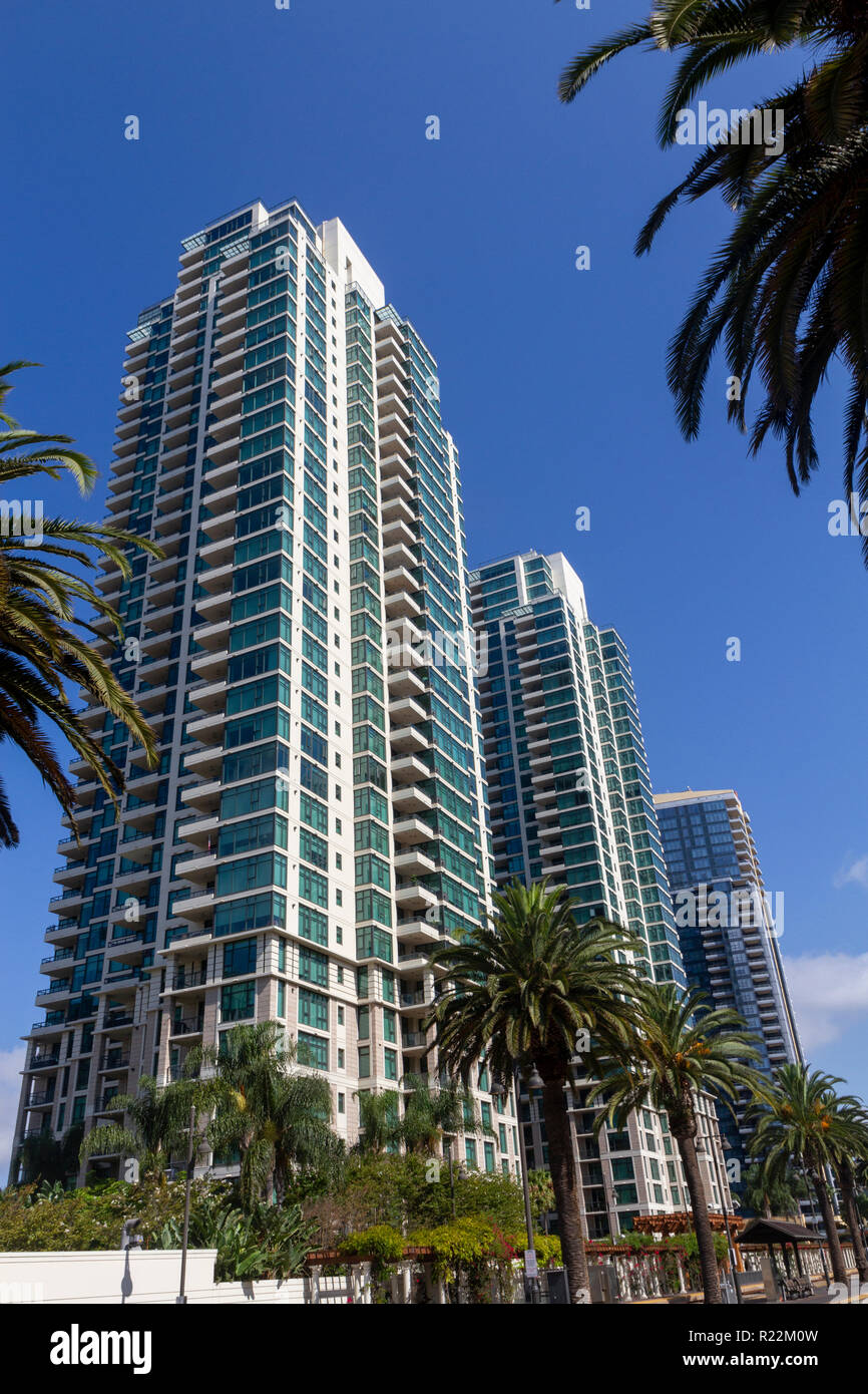 Il Grande Sud e Grande Nord condomini nel centro cittadino di San Diego, California, Stati Uniti. Foto Stock