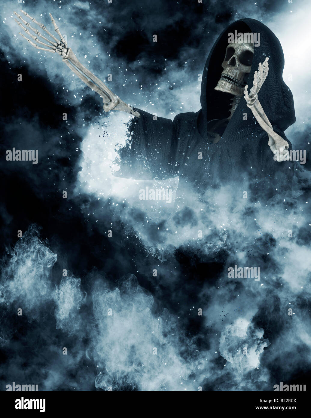 3D illustrazione angelo della morte in astratto sfondo fantasy Foto Stock