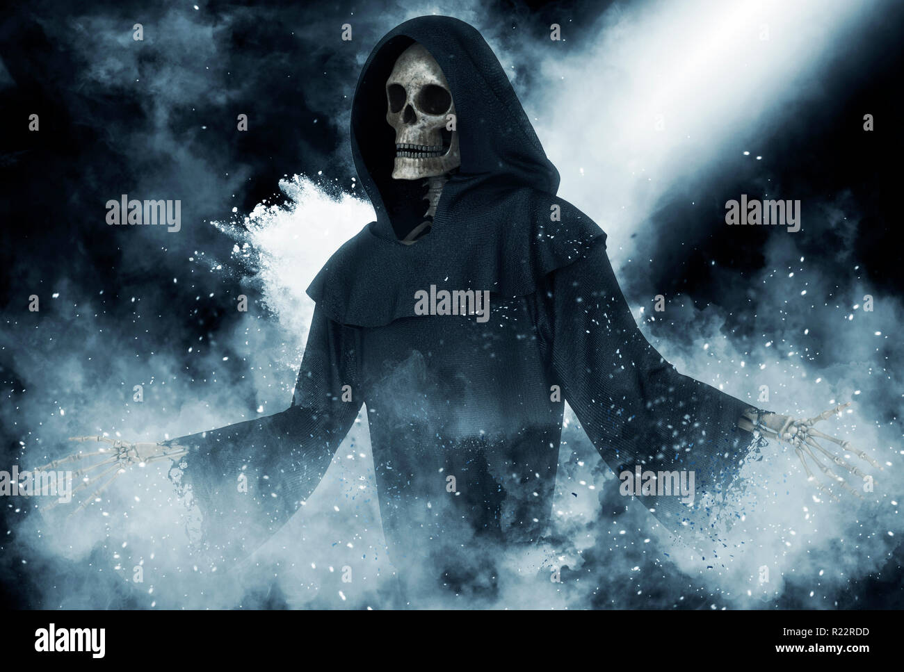 3D illustrazione angelo della morte in astratto sfondo fantasy Foto Stock