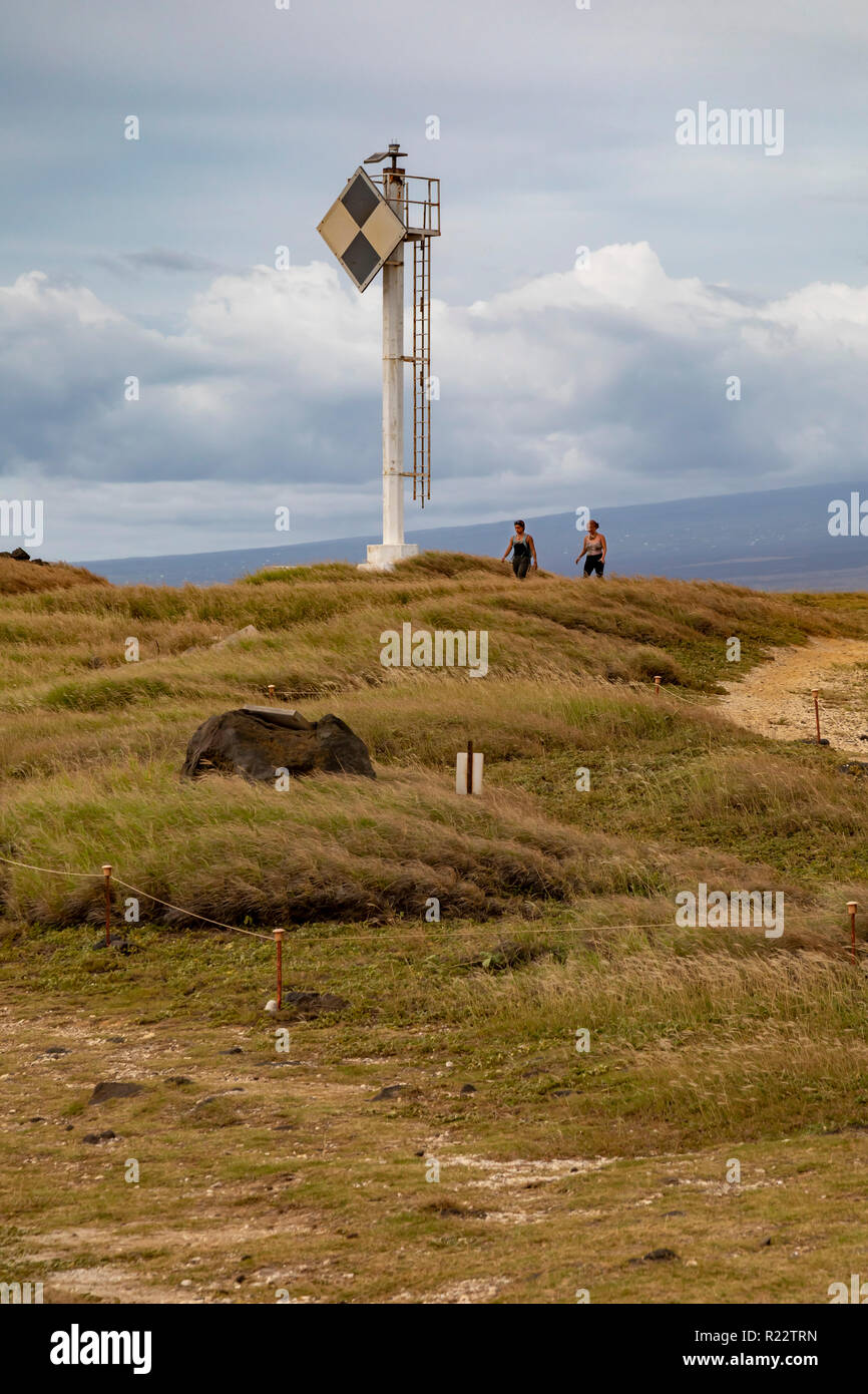 Ka Lae, Hawaii - La vecchia Ka Lae faro del punto più meridionale degli Stati Uniti, anche chiamato South Point, la Big Island delle Hawaii. Foto Stock