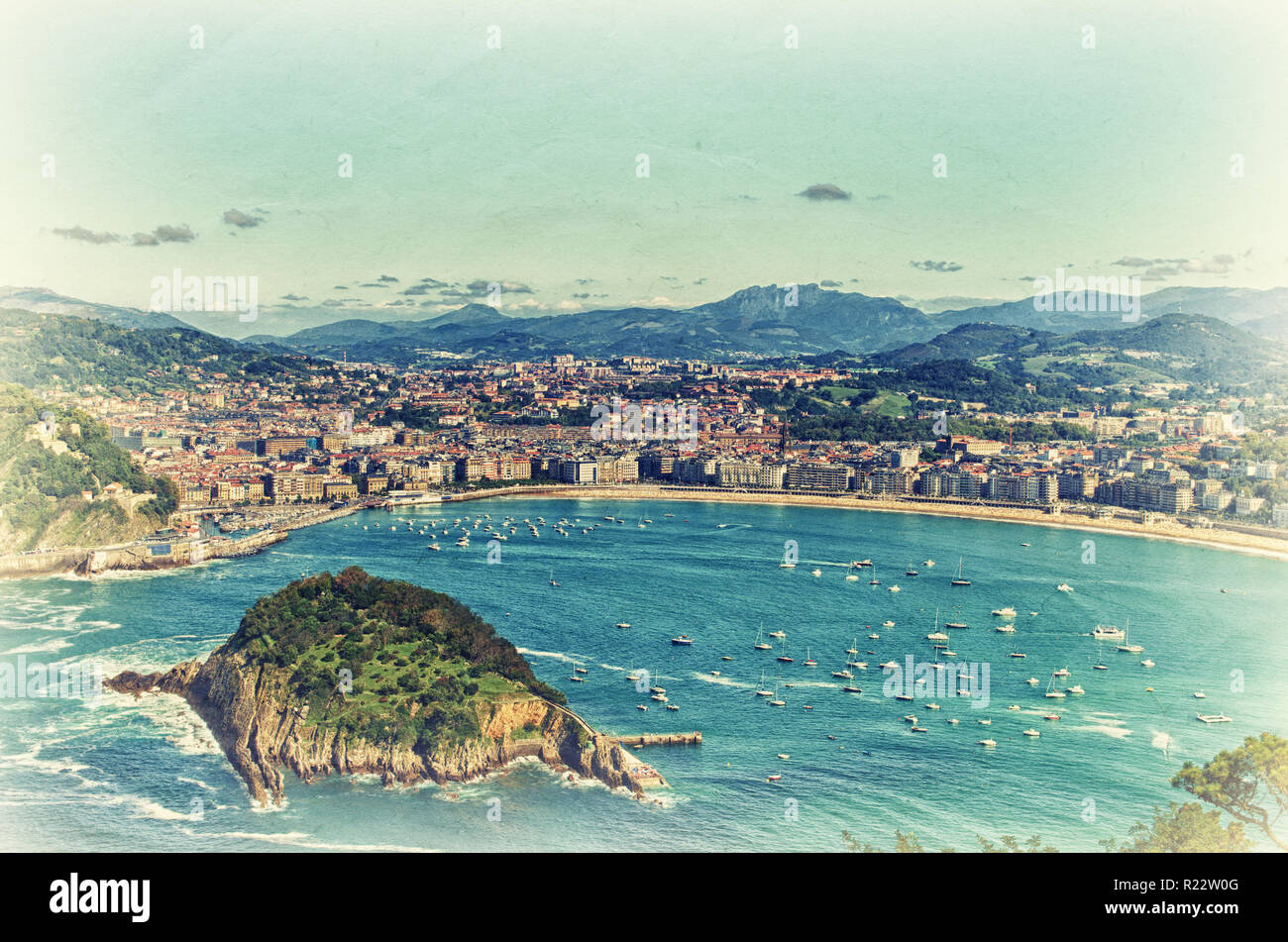 Vista aerea di San Sebastian. Foto Stock