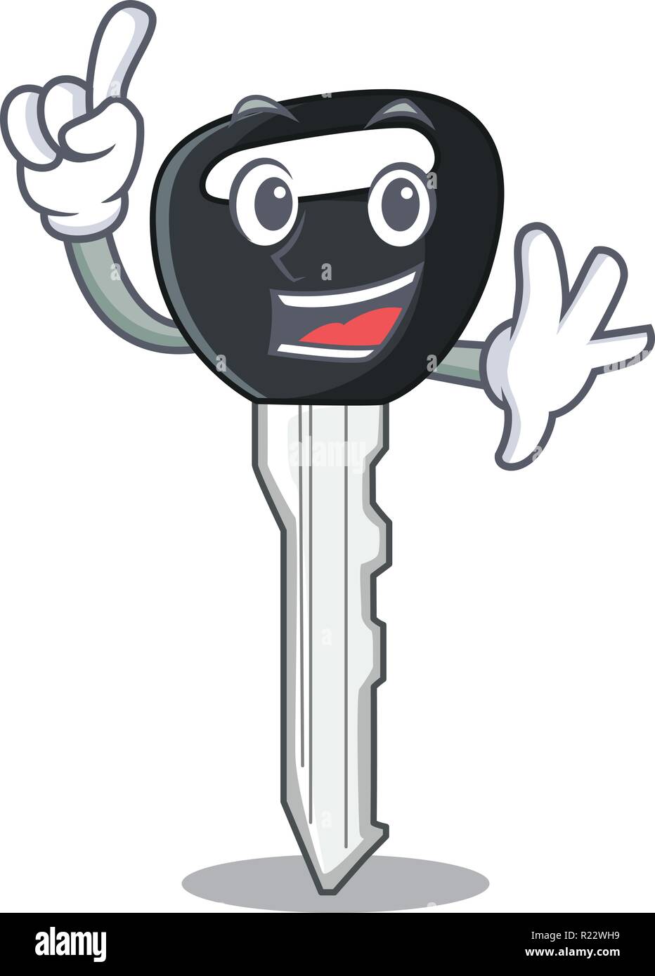 Dito chiave auto sul tracciato di ritaglio carattere Illustrazione Vettoriale