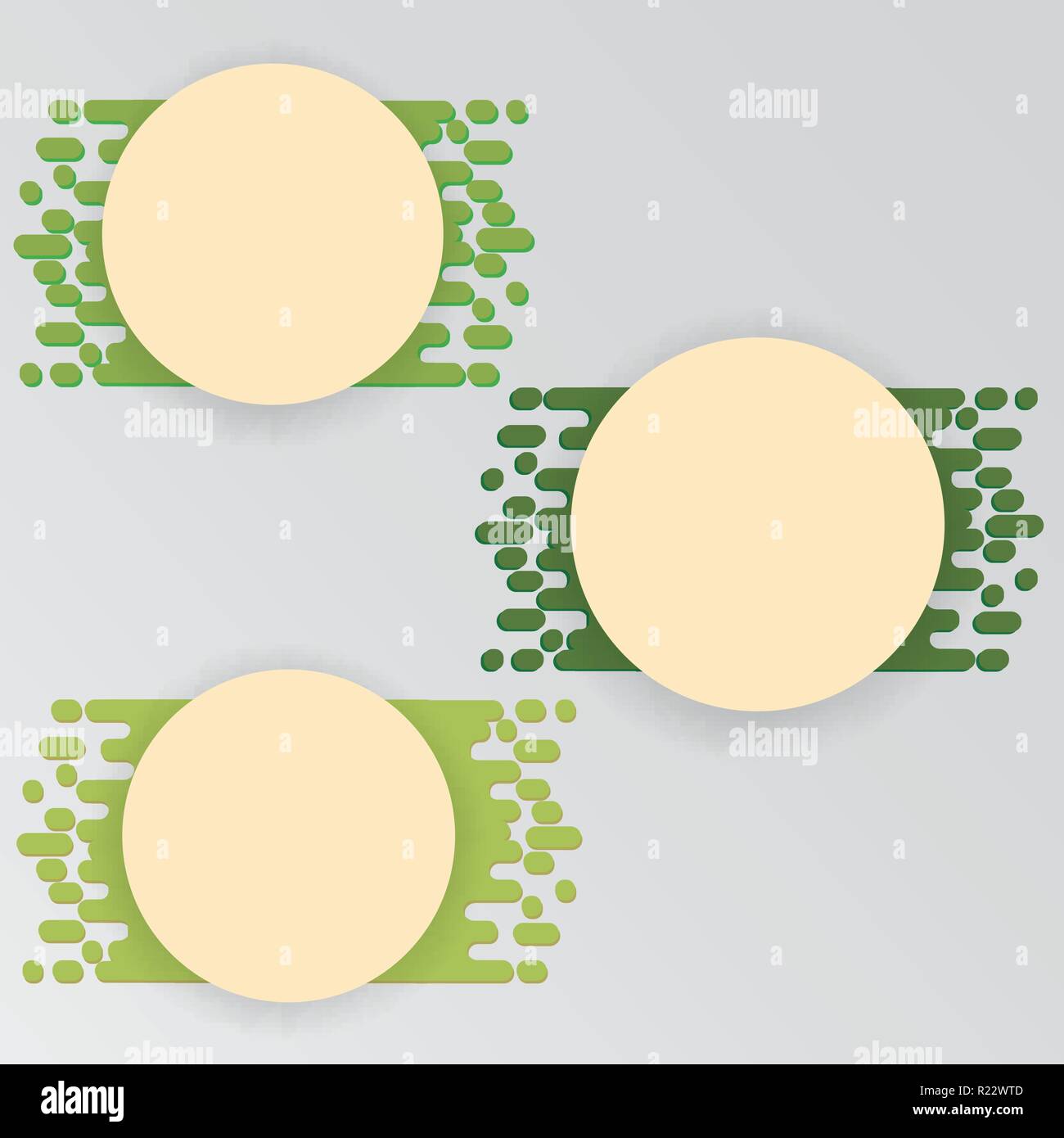 Abstract di fango liquido verde sfondo, con gocce in caduta con etichetta rotonda , per il web e la stampa Illustrazione Vettoriale