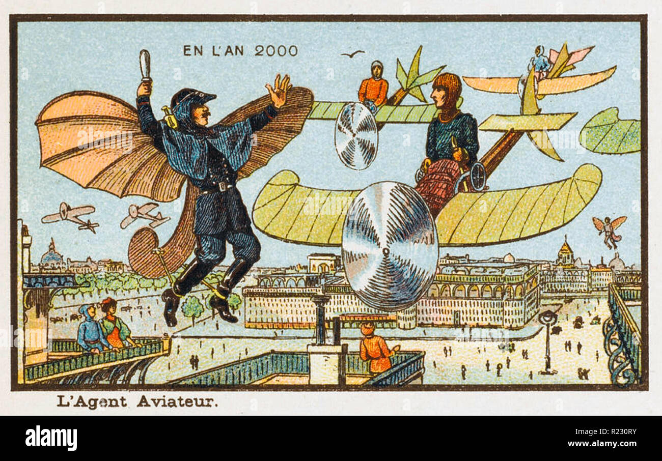 Nell'anno 2000 cartolina francese pubblicato nel 1899. Foto Stock