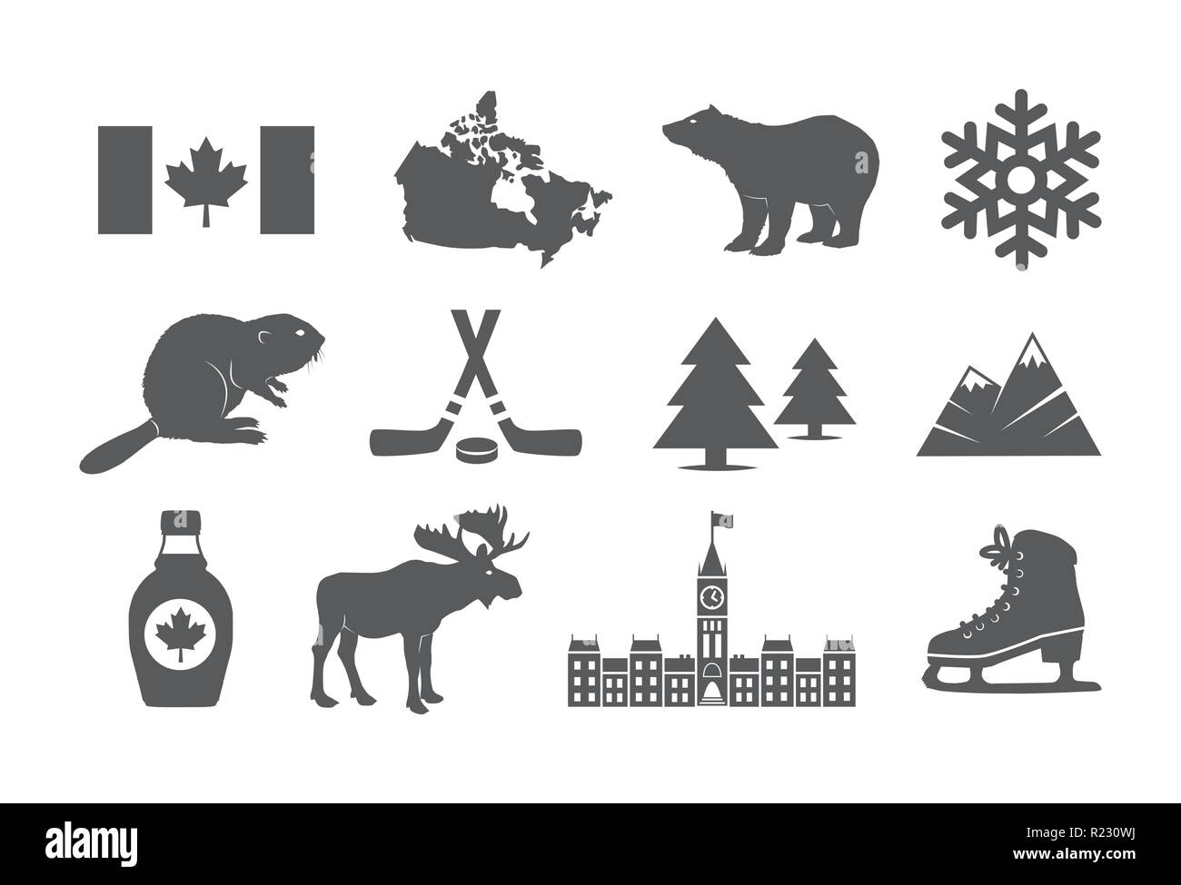 CANADA set di icone Illustrazione Vettoriale