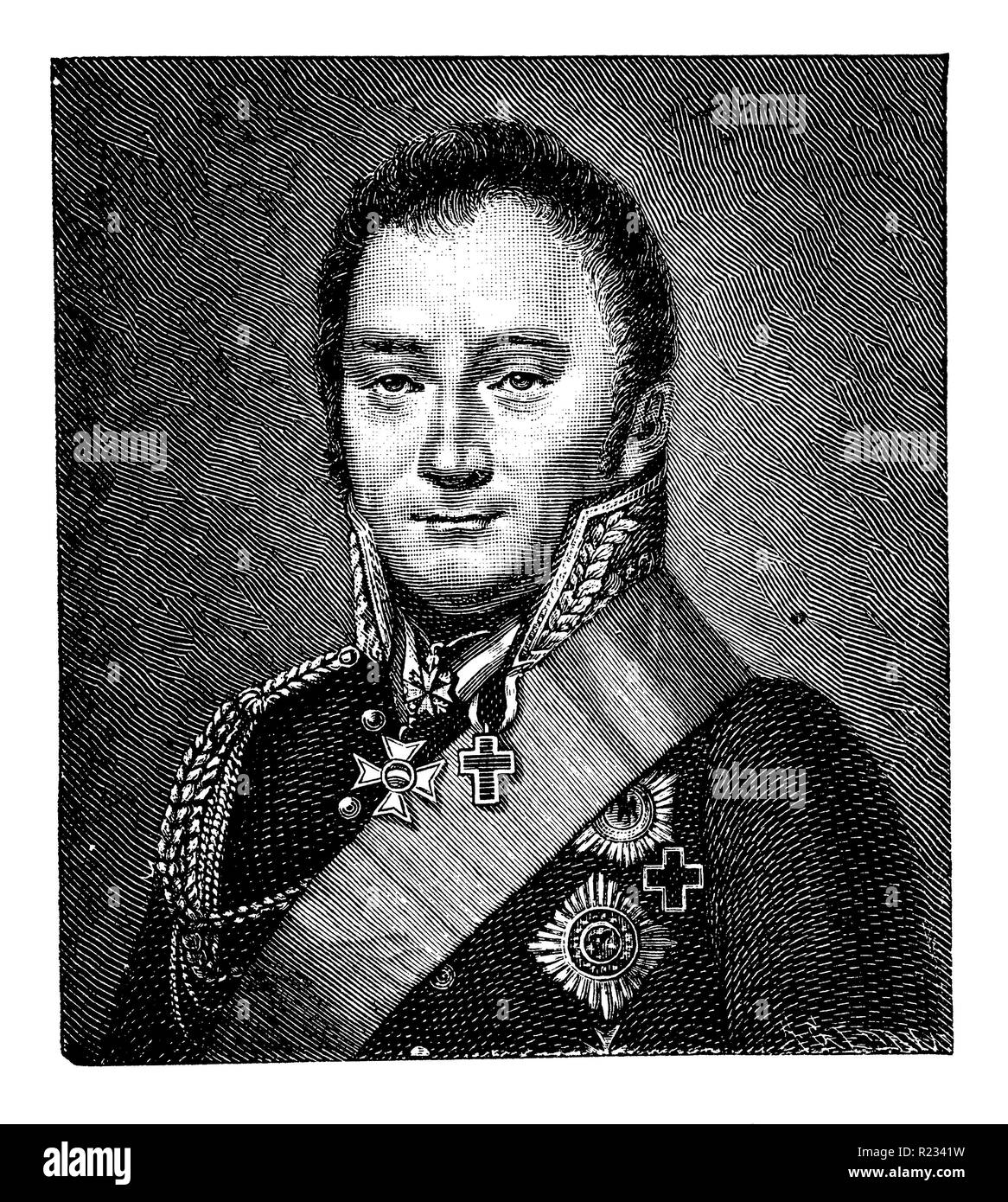 Kleist, Friedrich di <1762-1823> Prussiano Maresciallo di Campo, 1814 a Parigi, dipinta da Noireterre, Noireterre 1899 Foto Stock