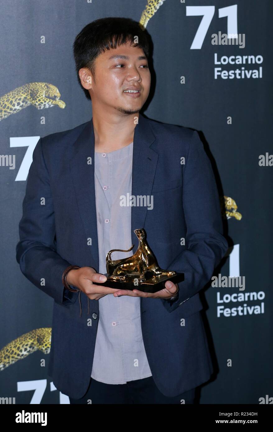 LOCARNO, Svizzera - 11 Ago, 2018: Yeo Siew Hua riceve il Pardo d'Oro presso la settantunesima Festival del Film di Locarno (foto: Mickael Chavet) Foto Stock