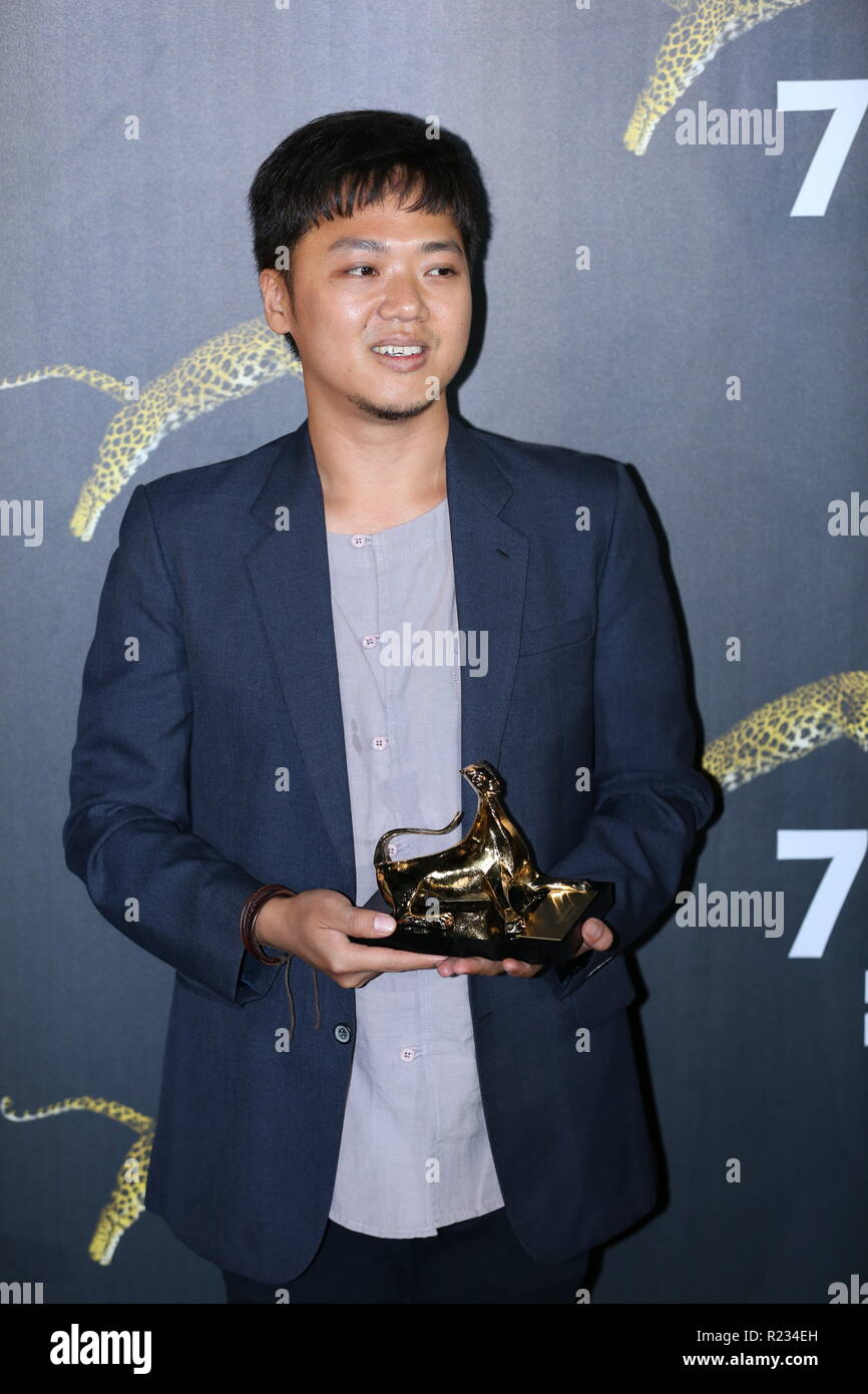 LOCARNO, Svizzera - 11 Ago, 2018: Yeo Siew Hua riceve il Pardo d'Oro presso la settantunesima Festival del Film di Locarno (foto: Mickael Chavet) Foto Stock
