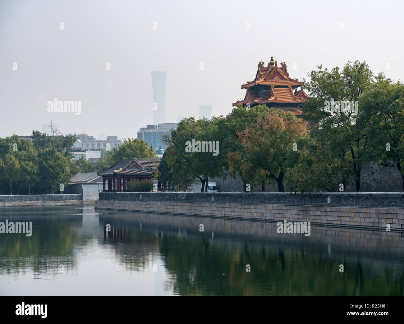 Fossato attorno alla Città Proibita di Pechino Foto Stock