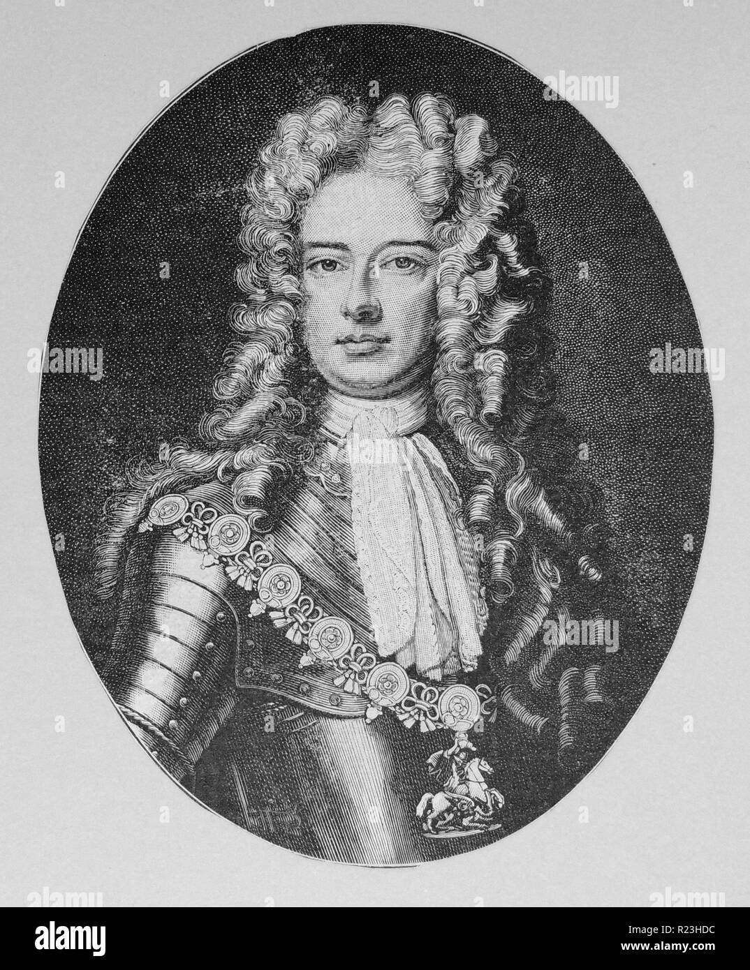John Churchill, primo Duca di Marlborough (1650-1722) soldato inglese. In comando supremo di inglesi e olandesi forze durante la Guerra di Successione spagnola (1701-1714). Foto Stock