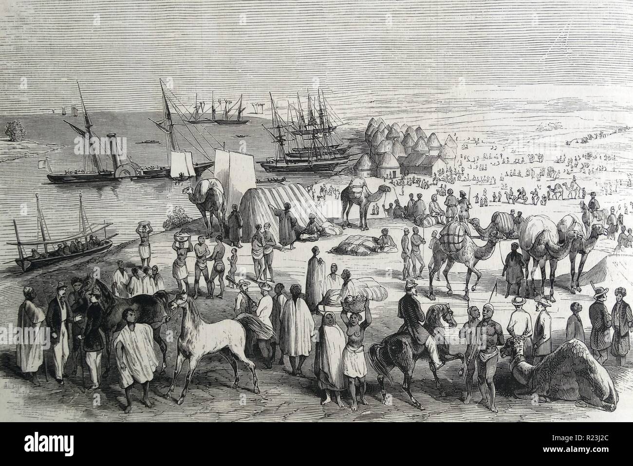 L'Emirato di Trarza; un pre-stato coloniale nel sud-ovest della Mauritania. È sopravvissuta come un tradizionale della confederazione di semi-nomadi al giorno d'oggi. 1860 Foto Stock