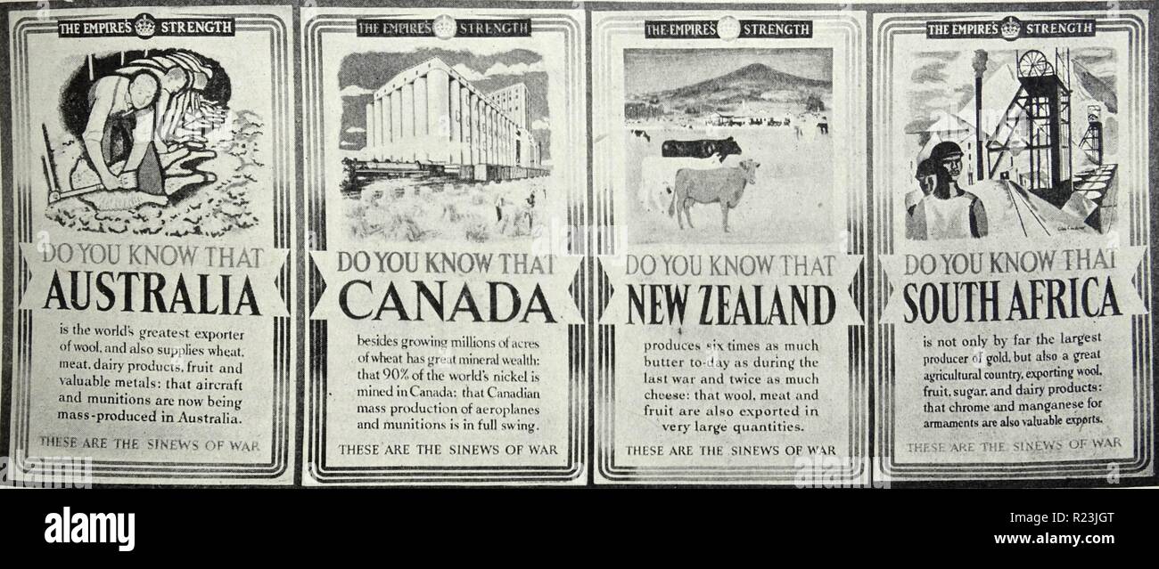 Una serie di poster rilasciato dal governo Home spiegando i contributi versati dalle signorie. Datata 1941 Foto Stock