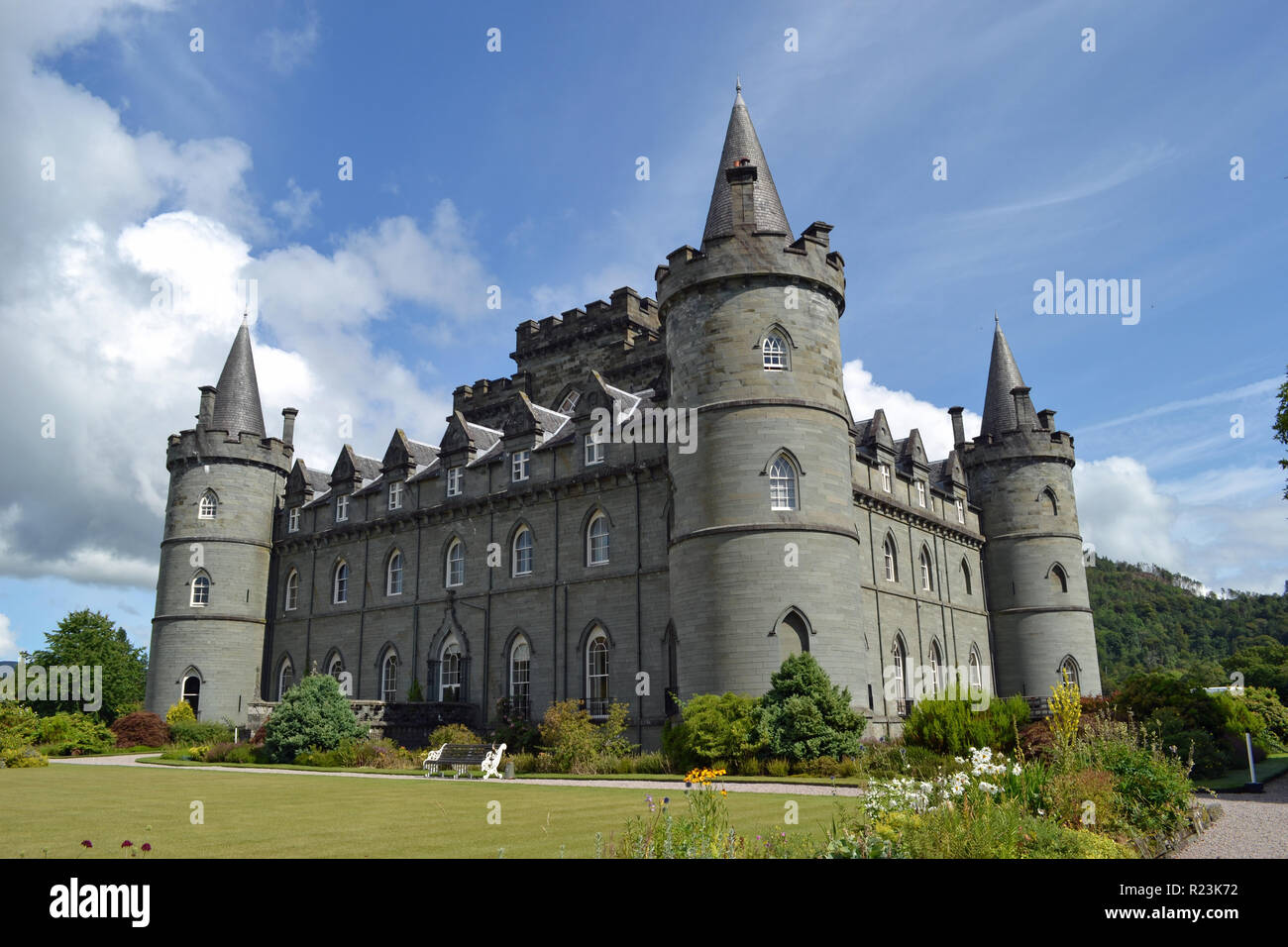 Inveraray Castle, sulle rive di Loch Fyne, Inveraray Scozia, Regno Unito Foto Stock