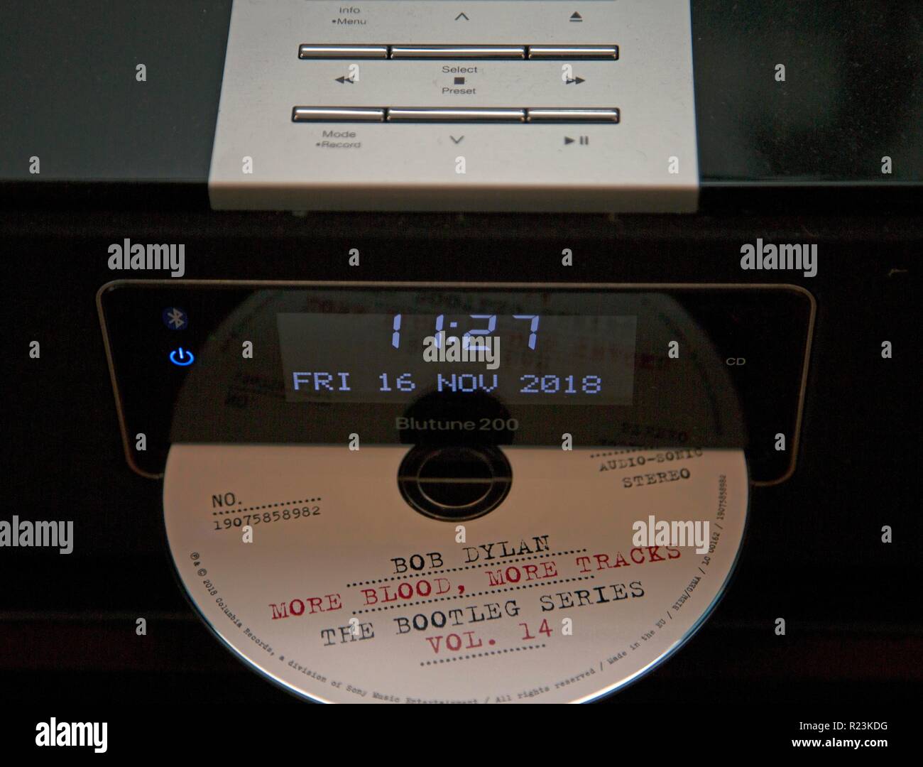 Bob Dylan CD nel lettore CD, Londra Foto Stock