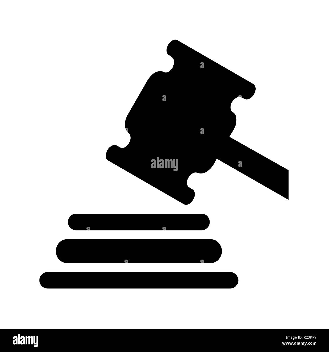 Giustizia martello illustrazione del simbolo Foto Stock