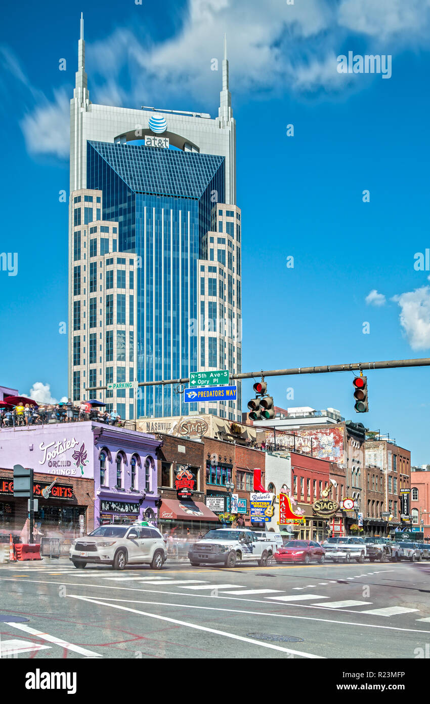 Broadway in Nashville TN Foto Stock