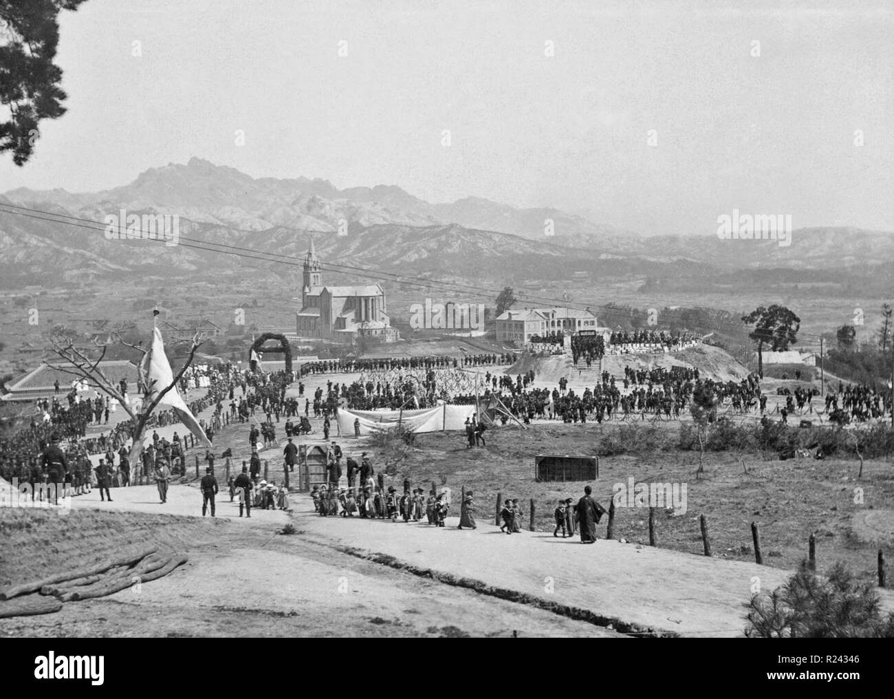 Seoul capitale della Corea visto da una distanza 1905 Foto Stock