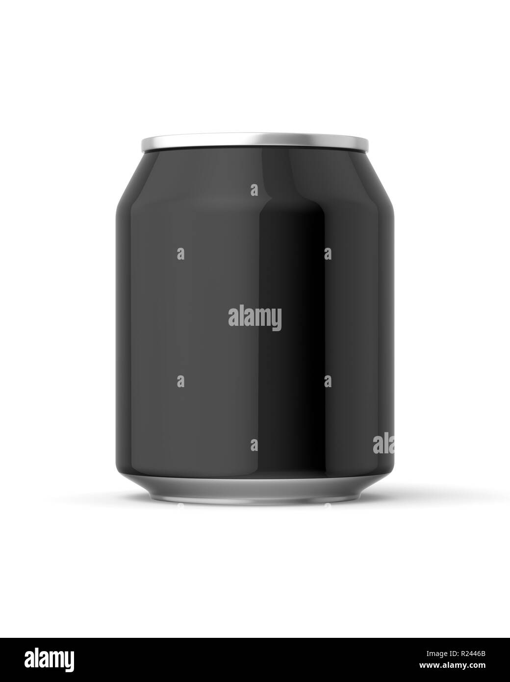 Rendering 3d nero lucido 237ml può su uno sfondo bianco. Foto Stock