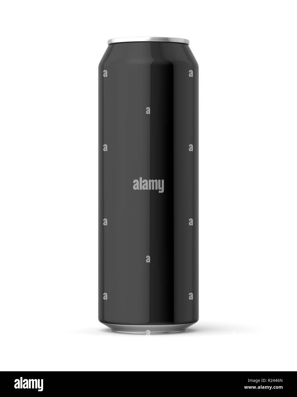 Rendering 3d nero lucido 568ml può su uno sfondo bianco. Foto Stock
