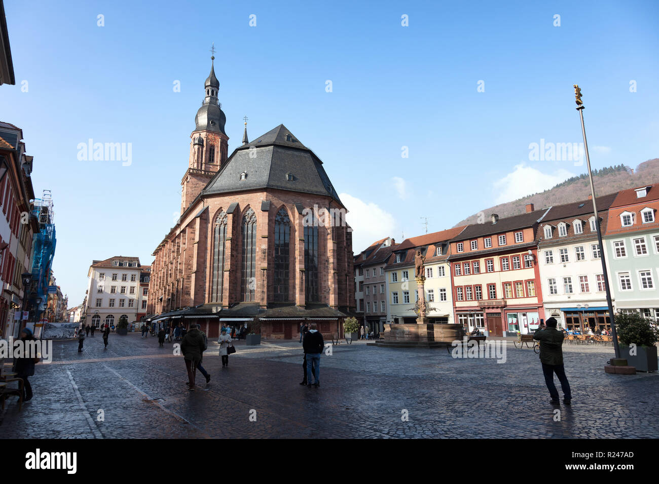 Cattedrale di Heidelberg, Regione Metropolitana Rhine-Neckar Heidelberg, Germania Foto Stock