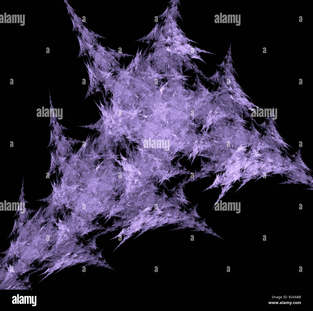 Violetta astratto modello frattale su sfondo nero. Fantasy texture frattale. Arte digitale. Il rendering 3D. Computer immagine generata Foto Stock