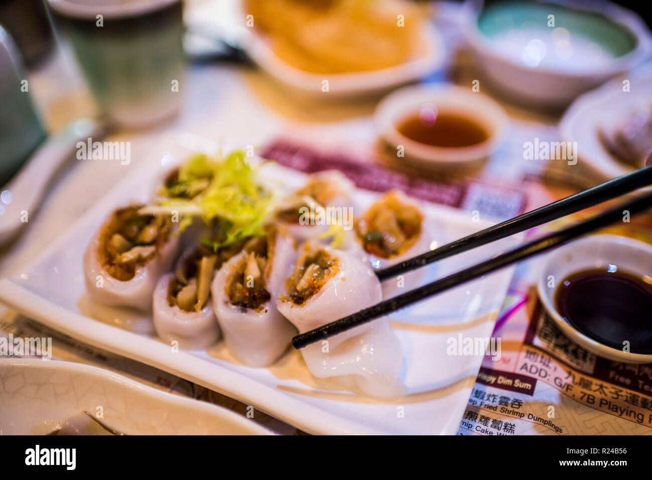 Dim tradizionale dum pranzo, Isola di Hong Kong, Hong Kong, Cina, Asia Foto Stock
