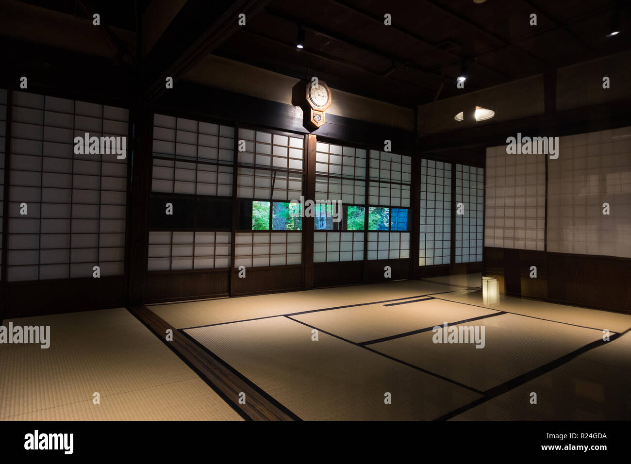 Vista interna di una delle case tradizionali a Aoyagi Manor Museum di Kakunodate, Giappone. Foto Stock