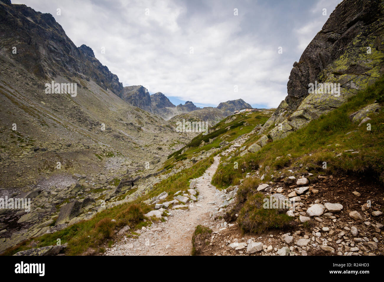 Bella Velka Studena dolina - in slovacco Alti Tatra. Bella estate panorama - percorso da Stary Smokovec via Hrebeniok a Zbojnicka Ch Foto Stock