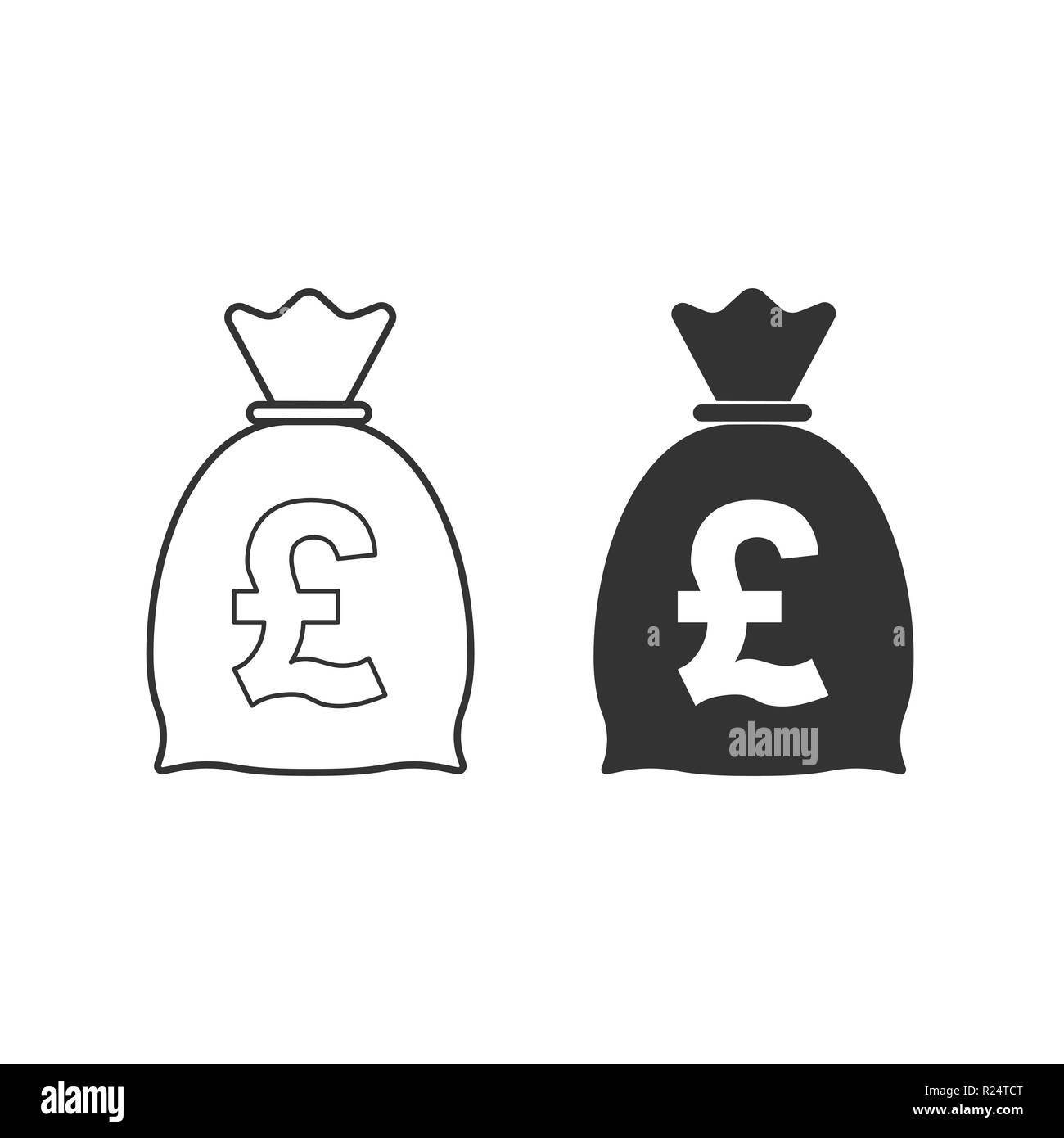 Denaro borsa icona. Icona di cancelletto. Illustrazione Vettoriale flat Illustrazione Vettoriale