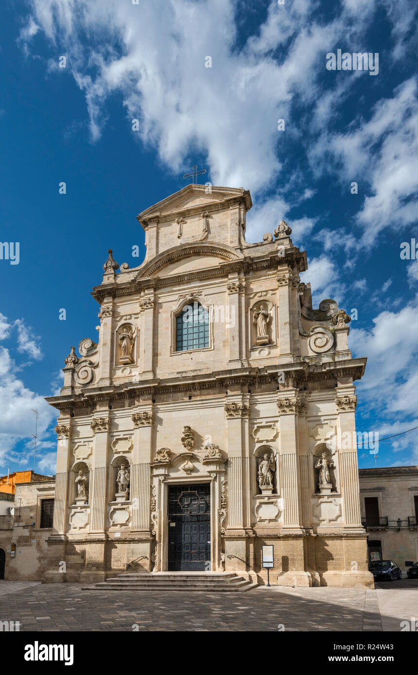 Chiesa di Santa Maria della Provvidenza, XVIII secolo, stile Barocco di Lecce, Puglia, Italia Foto Stock