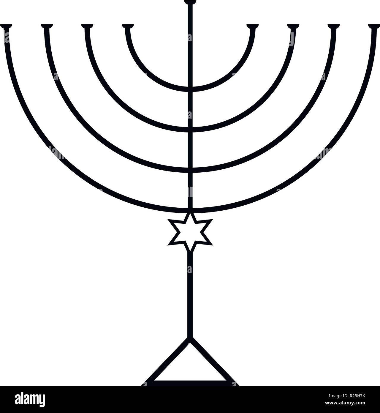 Il Menorah per Hanukkah, illustrazione vettoriale. La religione e la relativa icona. Illustrazione Vettoriale