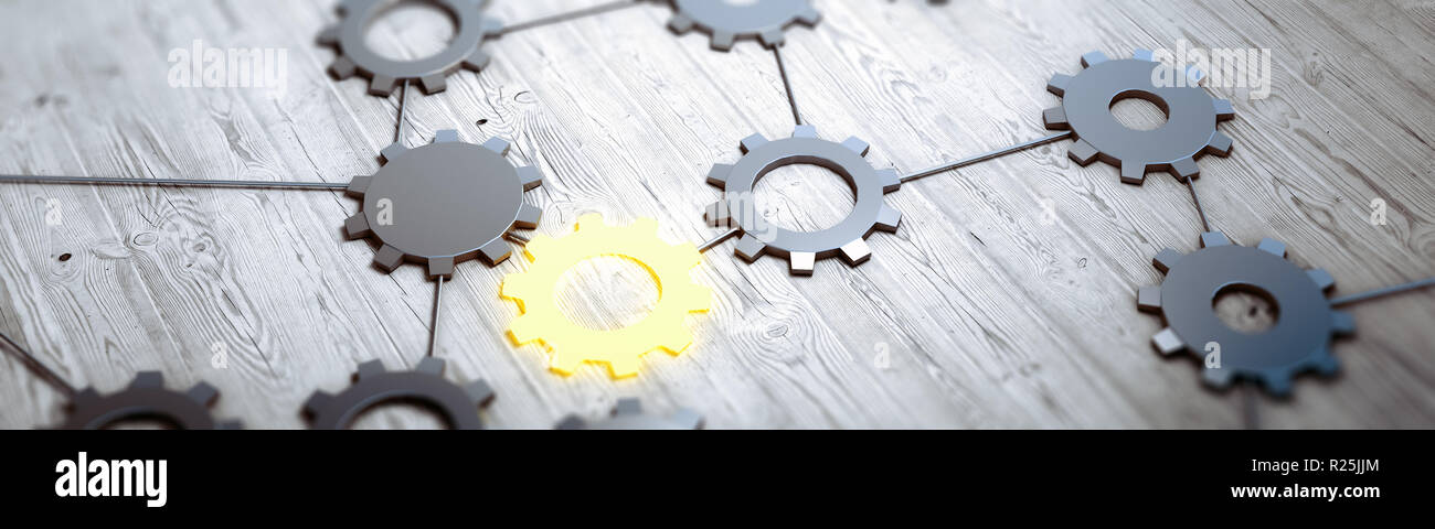 Gli ingranaggi di database concept rendering 3D Foto Stock