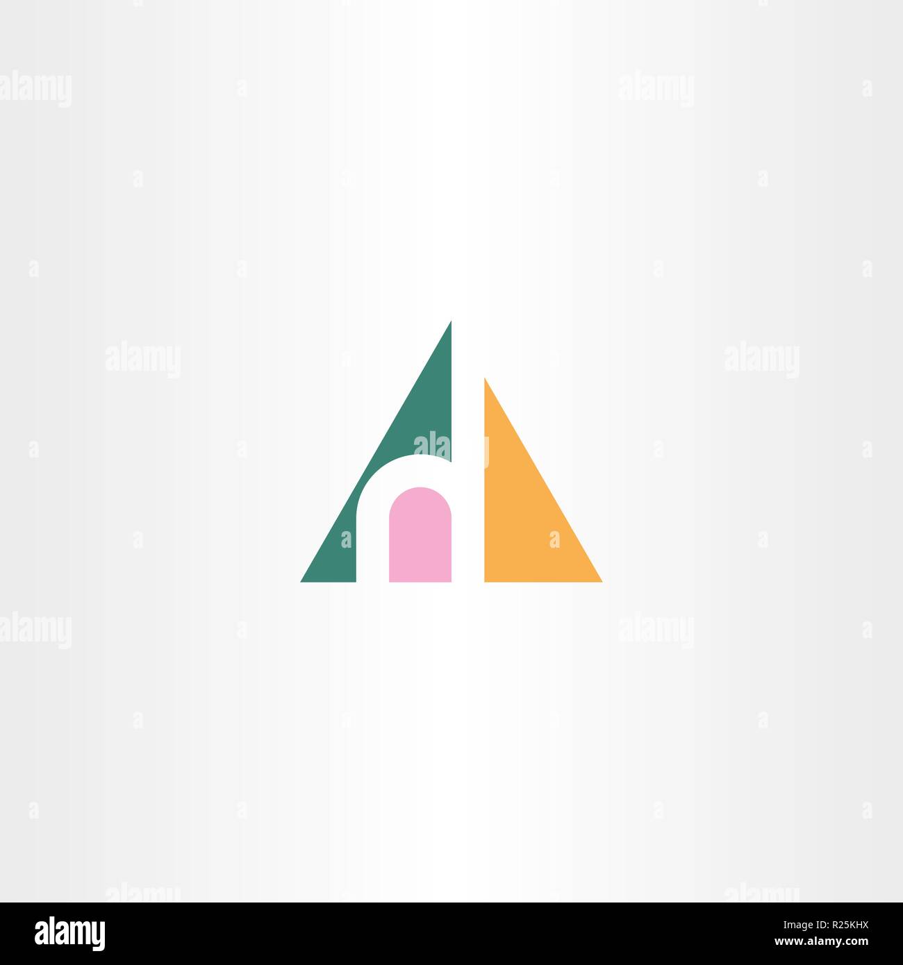 Piccola lettera h nel triangolo icona logo Illustrazione Vettoriale
