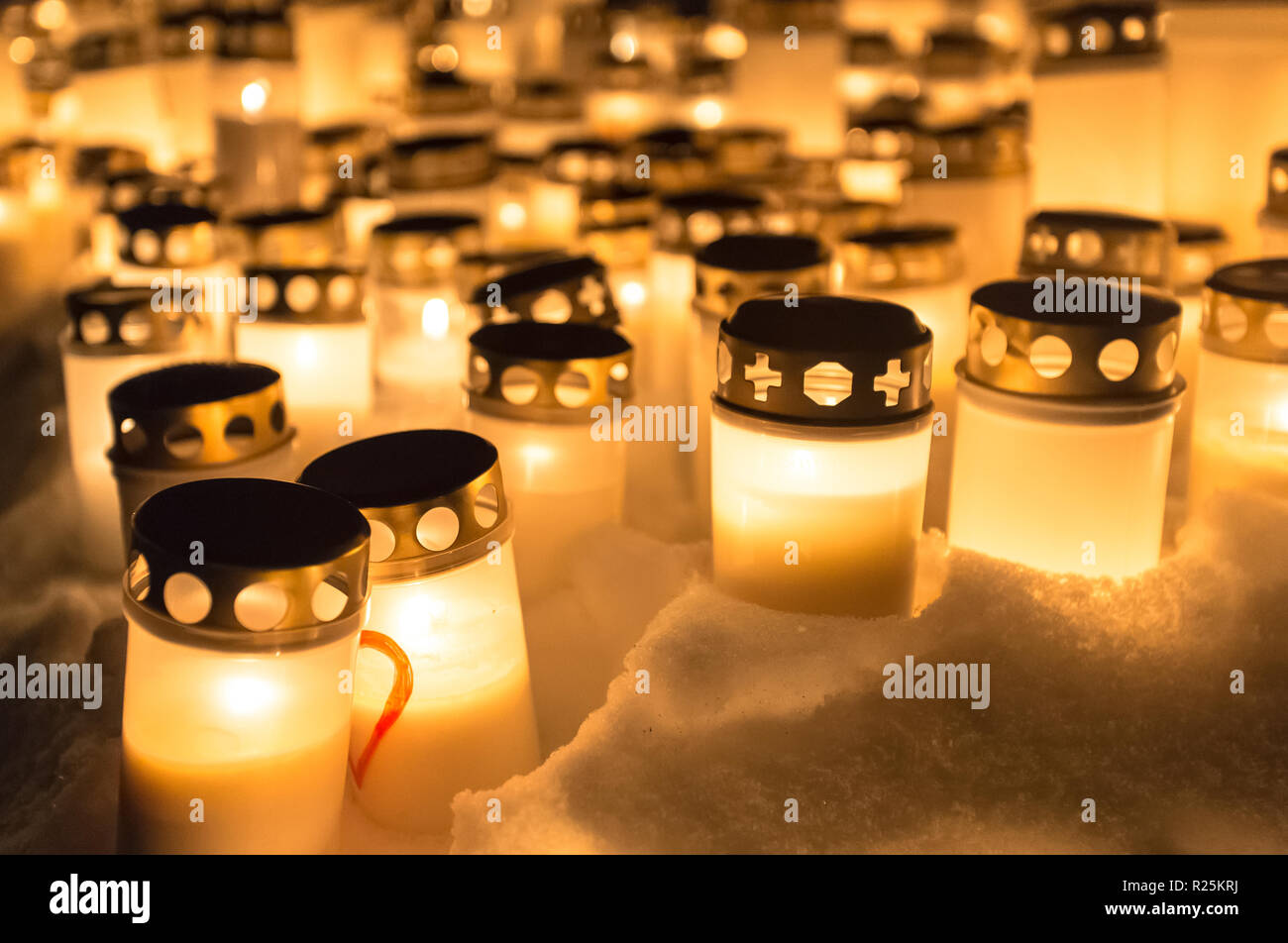 Foto del memorial candele. Foto Stock