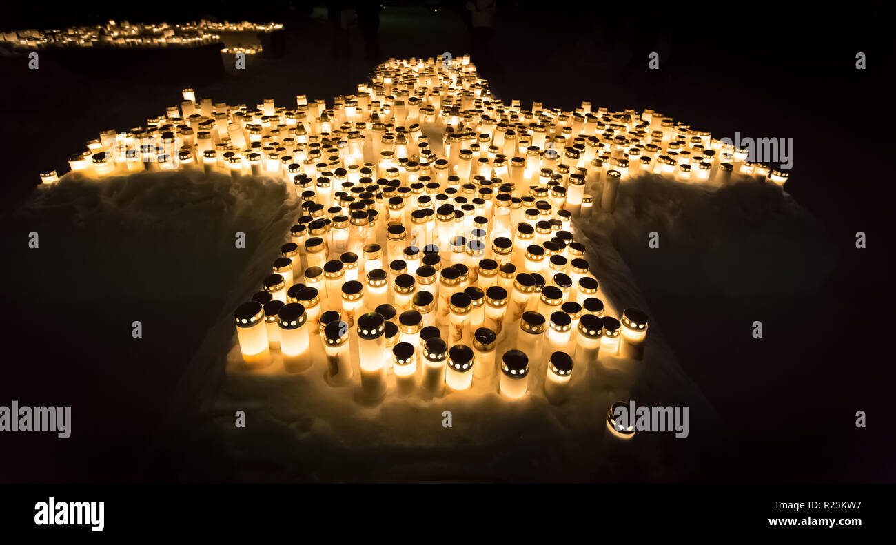 Foto del memorial candele. Foto Stock