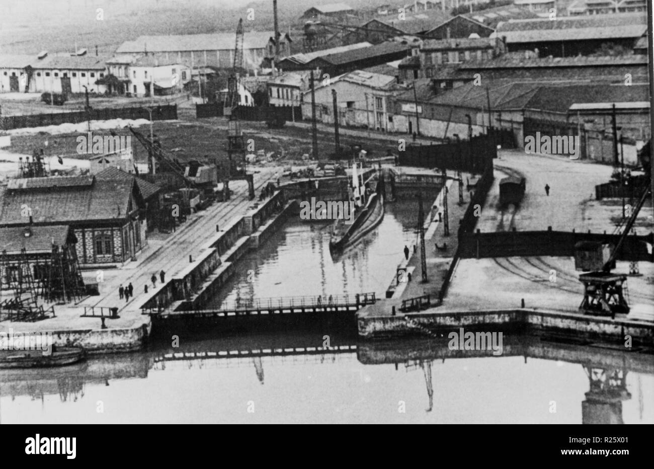 Durante la Seconda Guerra Mondiale sommergibile italiano a Bordeaux - base di betasom a Bordeaux , Francia Foto Stock