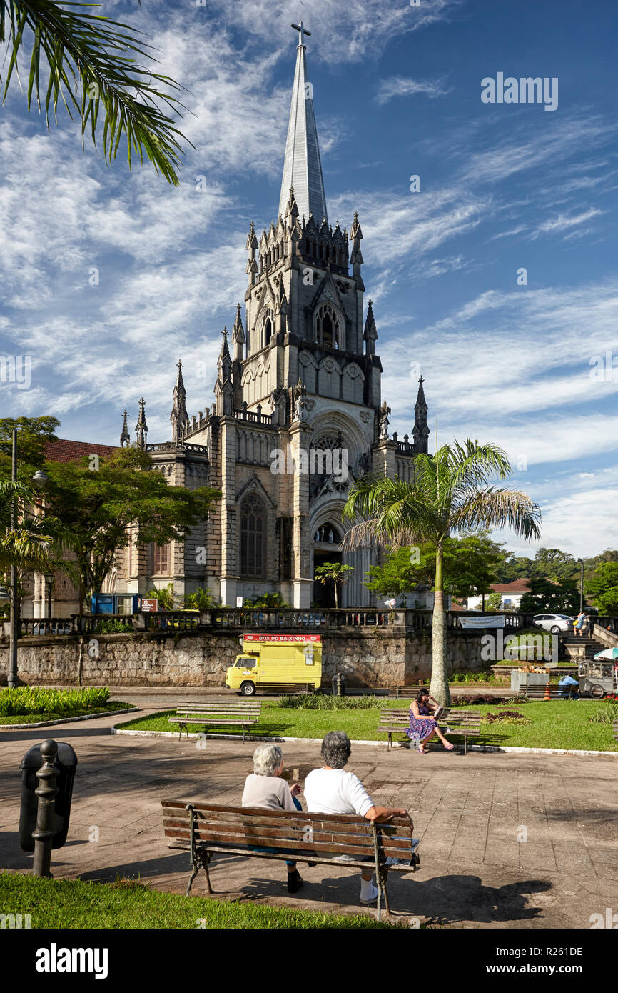 Catedral de Sao Pedro de Alcantara in Petropolis, Cattedrale di Petrópolis, Cattedrale di San Pietro di Alcantara, Petropolis, Brasile Foto Stock