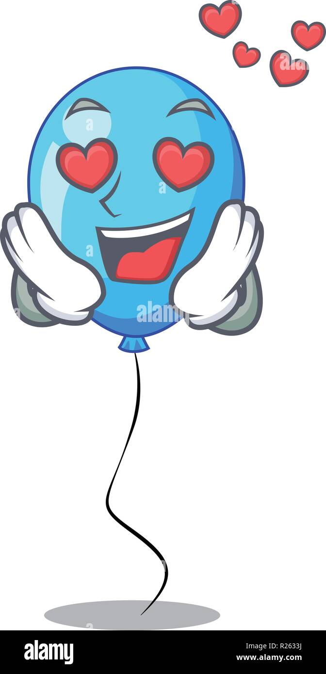 In amore parte a palloncino mascotte blu il isolato Illustrazione Vettoriale