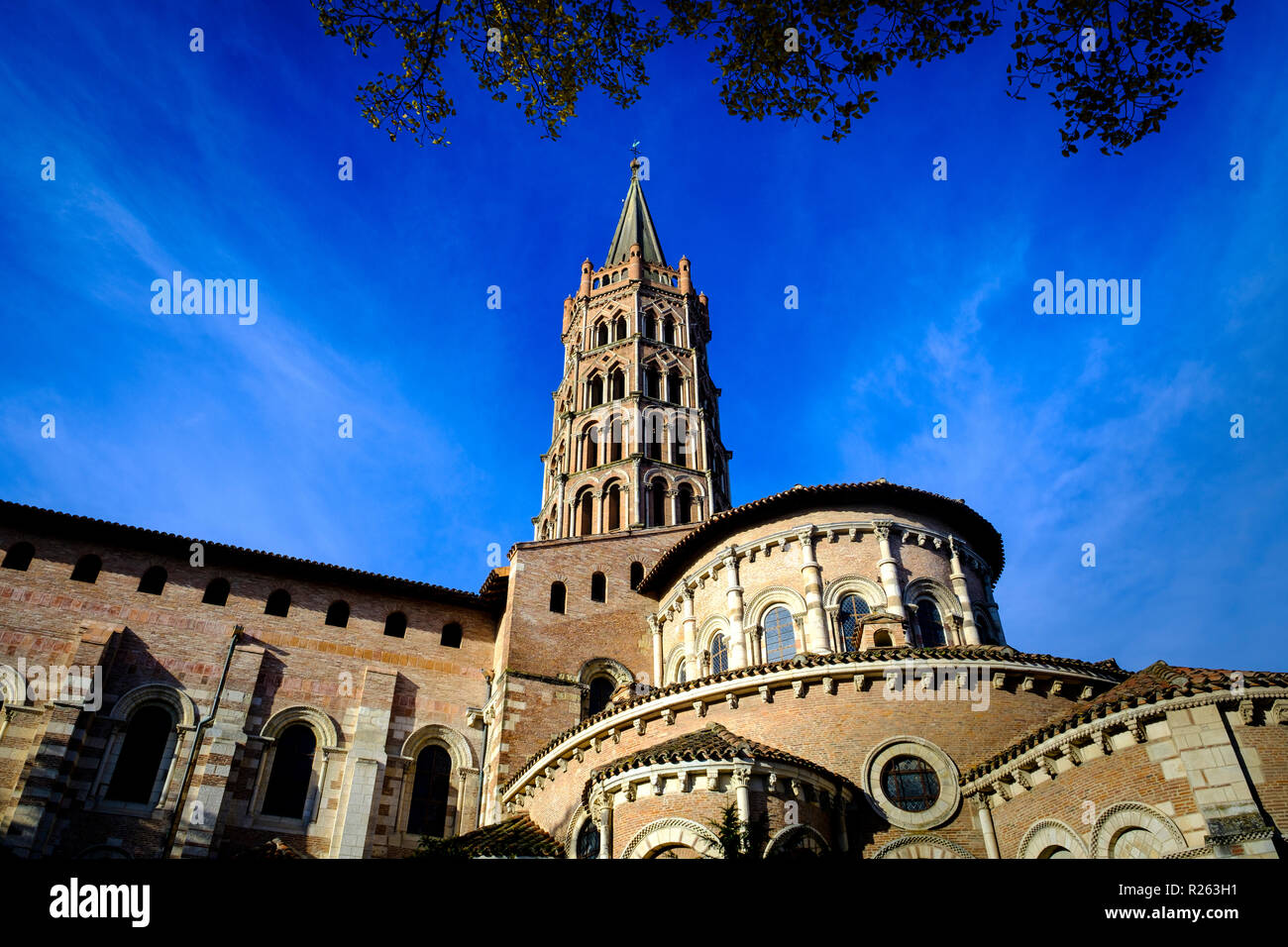 La Basilique Saint-Sernin de Toulouse, (Basilica di Saint-Sernin) Tolosa, Francia Foto Stock