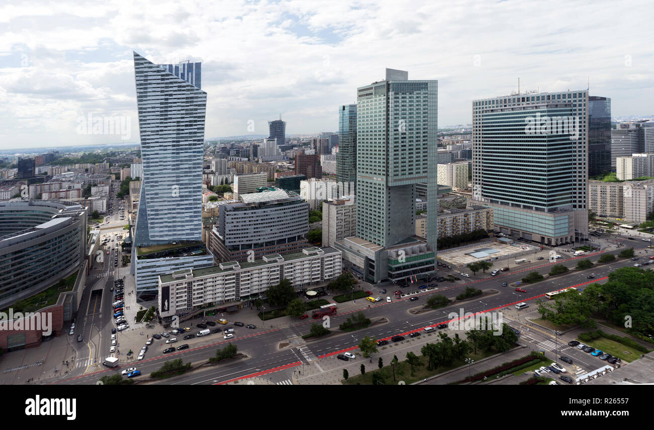 I moderni grattacieli a Varsavia down town, Polonia. Foto Stock