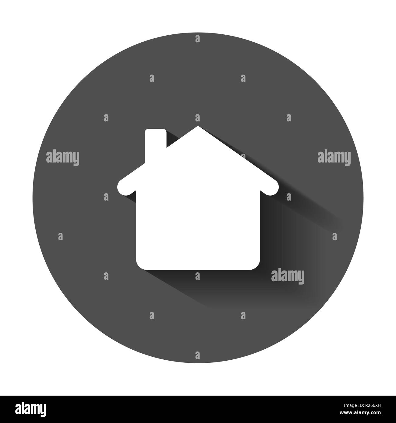 Costruzione casa icona in stile appartamento. Home appartamento illustrazione vettoriale con lunga ombra. Casa di abitazione il concetto di business. Illustrazione Vettoriale