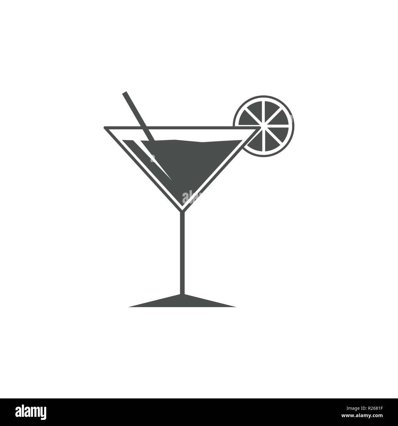 Bicchiere da cocktail icona. Bibite estive segno. Calice simbolo. Vector  design piatto Immagine e Vettoriale - Alamy