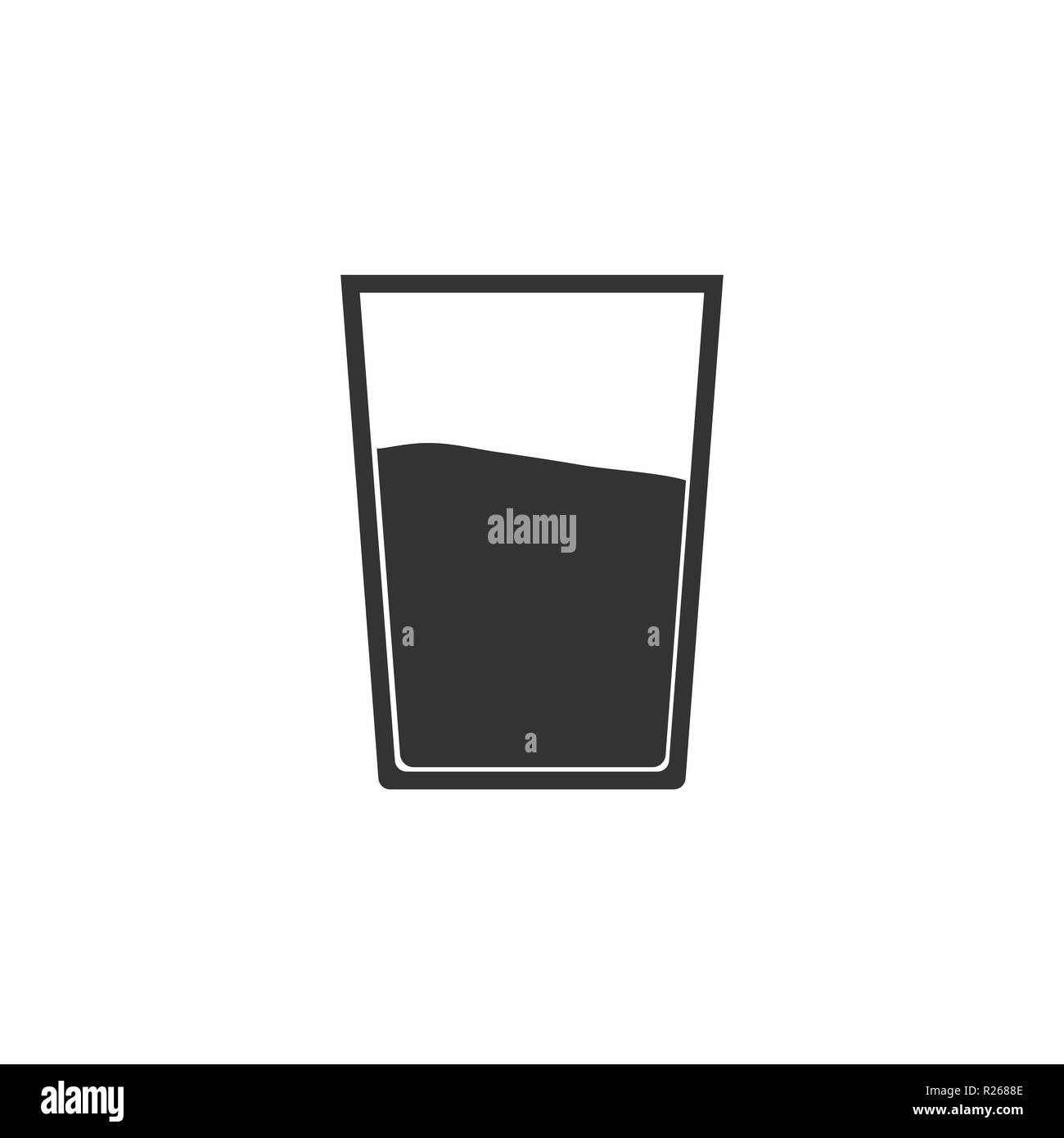 Icona di vetro. Illustrazione Vettoriale. Design piatto bicchiere Illustrazione Vettoriale