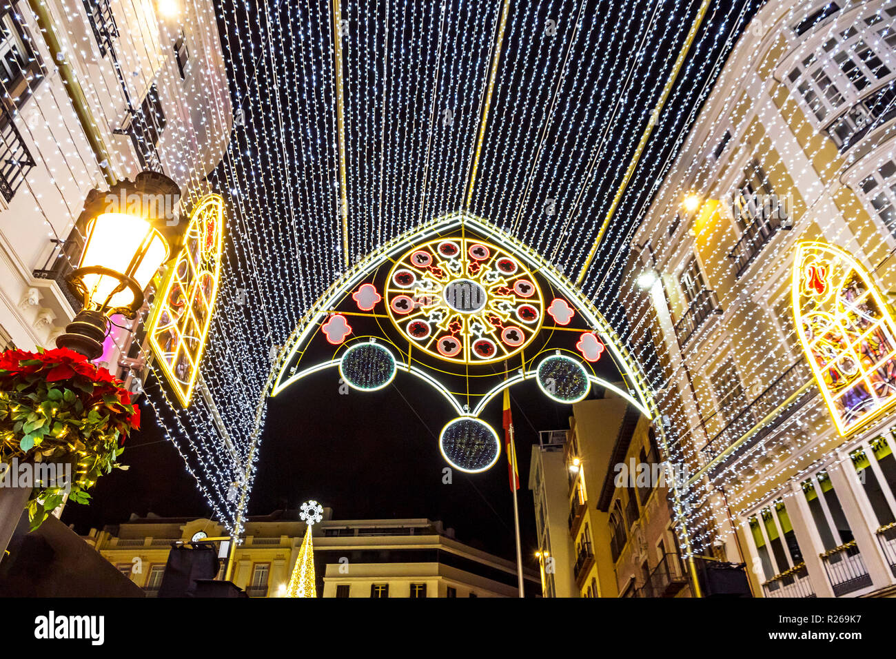 I dettagli delle decorazioni di Natale della strada Foto Stock
